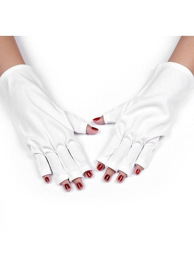 Generic 1 Pair UV Protection Gloves Fingerless Anti UV Glove Protect Hands from UV with LED UV Gel Nail Polish Drying Lamp Manicure Nail Tool  - Image 1