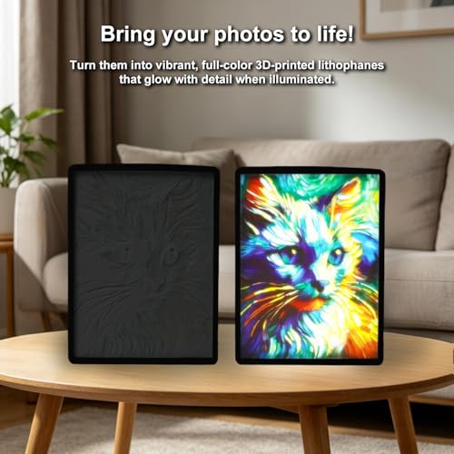 BambooSegD 2PCS Lithophane LED Backlight Board Kit KC009 KC010 for Bambu Lab H2C/X1/P2S/A1 LED Light Board Backlights Makerworld Model Parts USB 3D Print Accessory Photo Model DIY Light Box - Image 3