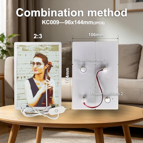BambooSegD 2PCS Lithophane LED Backlight Board Kit KC009 KC010 for Bambu Lab H2C/X1/P2S/A1 LED Light Board Backlights Makerworld Model Parts USB 3D Print Accessory Photo Model DIY Light Box - Image 5