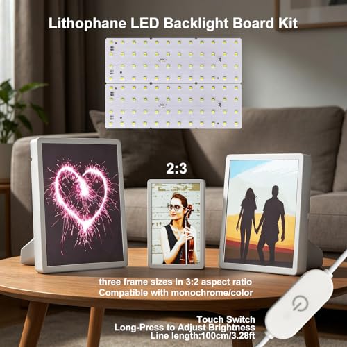 BambooSegD 2PCS Lithophane LED Backlight Board Kit KC009 KC010 for Bambu Lab H2C/X1/P2S/A1 LED Light Board Backlights Makerworld Model Parts USB 3D Print Accessory Photo Model DIY Light Box - Image 2