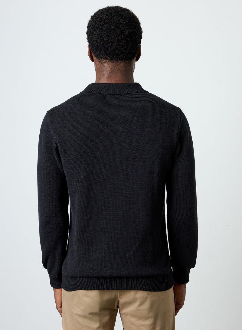 French Connection Knit Polo With Raglan - Image 3