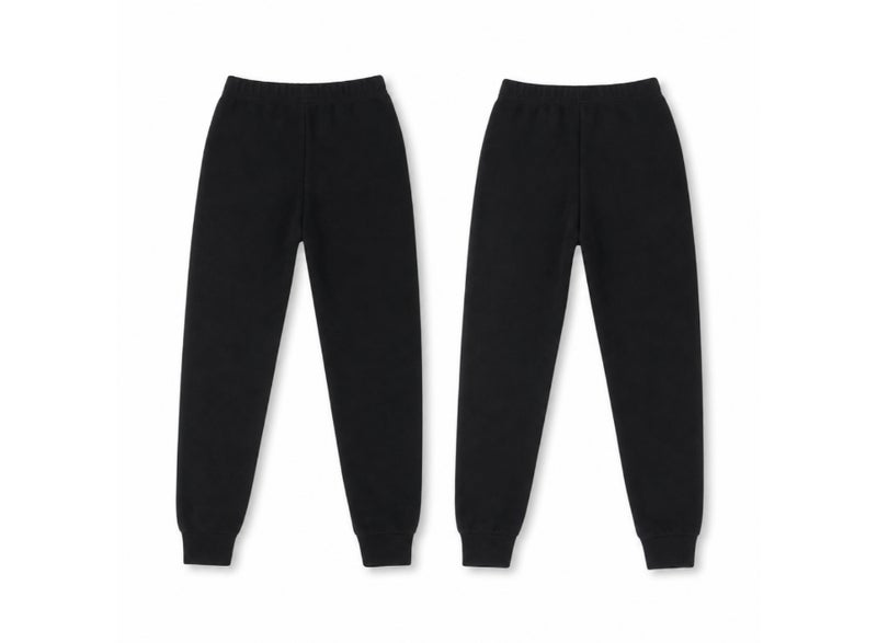 Ourkids Unisex Cotton Ribbed Thermal Pants – Black (Pack Of 2) - Image 3