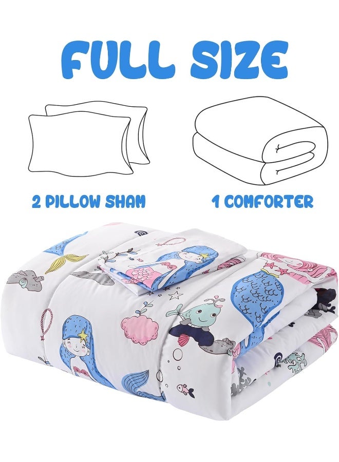 Yibeizi Mermaid Comforter Set for Girls Full Size  - Image 2