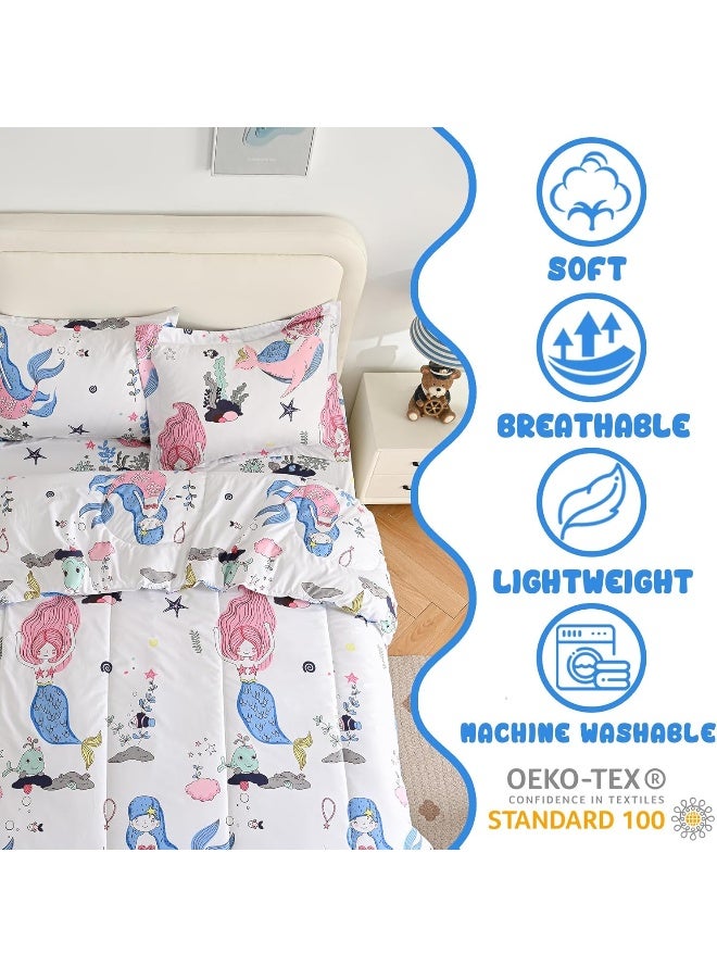Yibeizi Mermaid Comforter Set for Girls Full Size  - Image 3