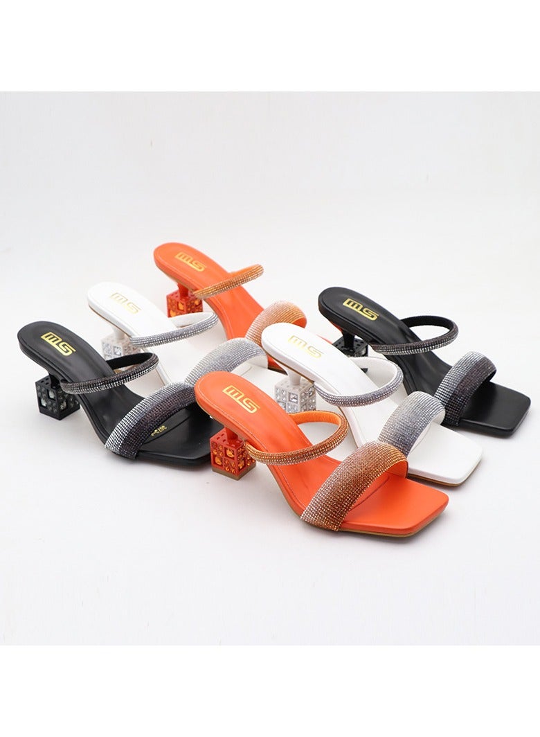 Nariele New Slim High Heels Transparent Rhinestone High Heels - Image 2