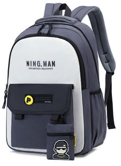 328 Lightweight Laptop School Travel Multi-pocket Multi-Compartment Large Capacity Women's Water-resistant Collage Daily Use Backpack Bag - Grey