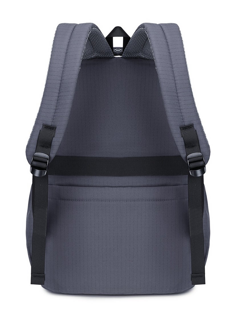 Generic - 328 Lightweight Laptop School Travel Multi-pocket Multi-Compartment Large Capacity Women's Water-resistant Collage Daily Use Backpack Bag - Grey - Image 1
