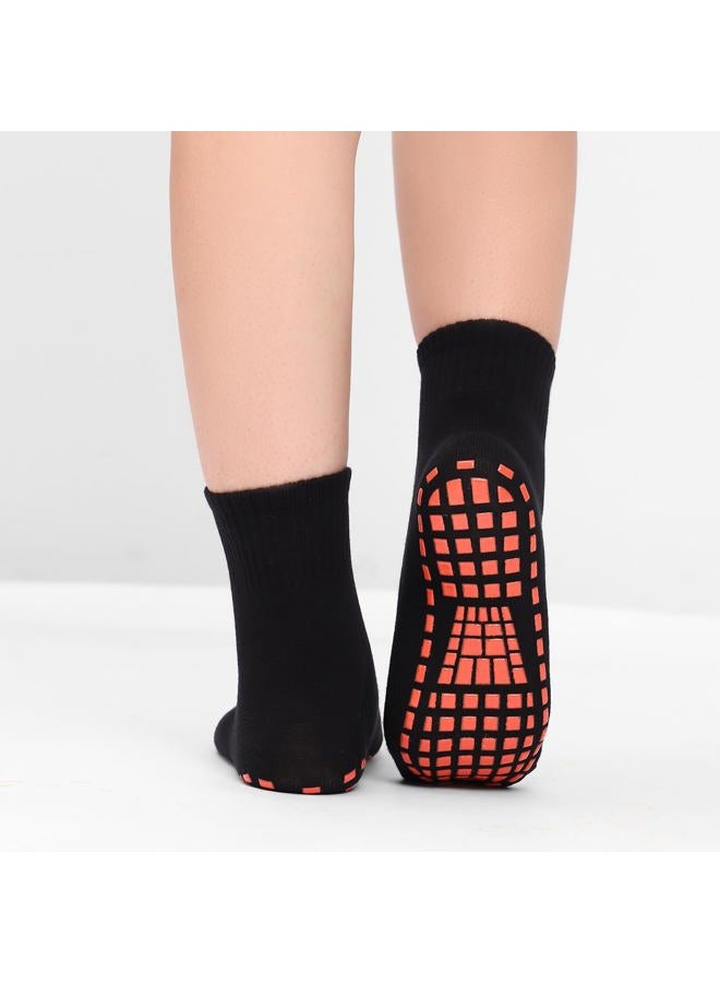 NOVAYARD 5 Pairs Non Slip Socks Non Skid Sticky Grip Socks Yoga Pilates Hospital Socks Men Women, Black, L - Image 3