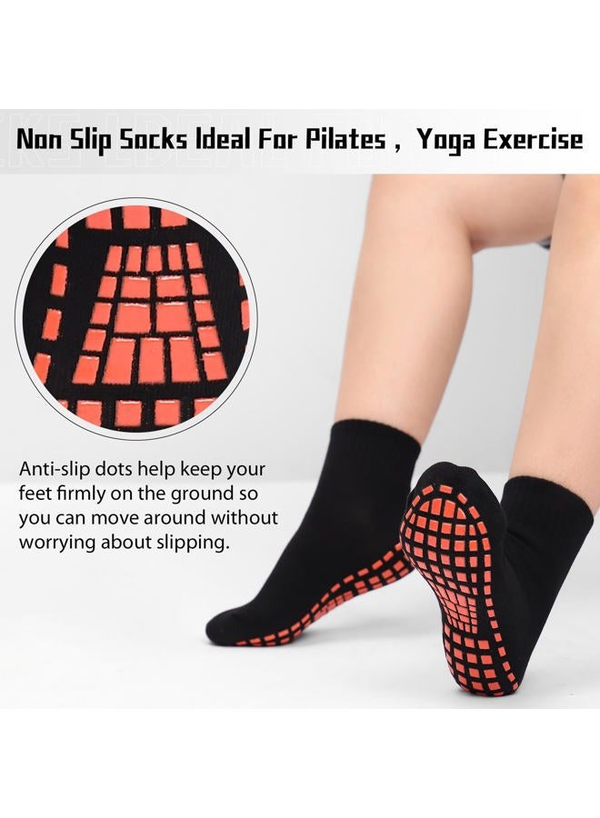 NOVAYARD 5 Pairs Non Slip Socks Non Skid Sticky Grip Socks Yoga Pilates Hospital Socks Men Women, Black, L - Image 5