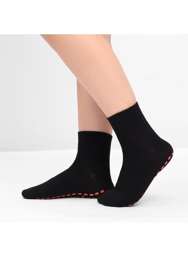 NOVAYARD 5 Pairs Non Slip Socks Non Skid Sticky Grip Socks Yoga Pilates Hospital Socks Men Women, Black, L - Image 2