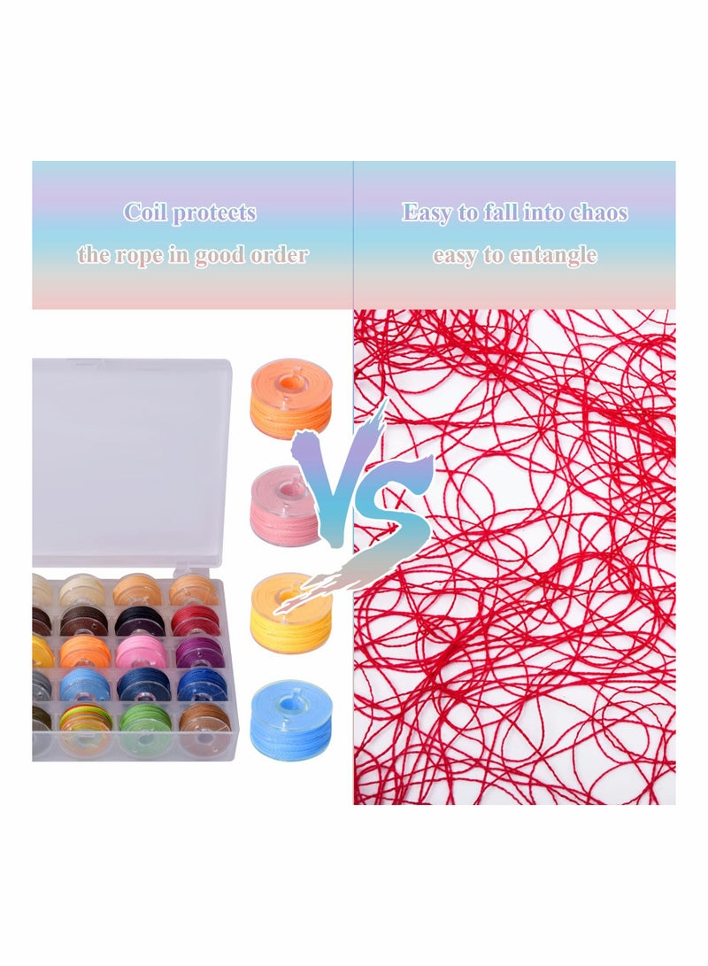 Excefore خيوط مشمعة، 25 قطعة 16 م × 0.55 مم بألوان متنوعة خيط مشمع خيط بوليستر مشمع خيوط مشمعة للتطريز الخيط لتصنيع المجوهرات DIY الحرف اليدوية ماكرامي جلد - Image 5