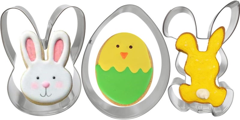 Pieces Easter Cookie Cutters 354 335 32 Egg Cute Bunny Rabbite Shapes Cookie Cutters Stain Steel Sets Holiday Themed Party Supplies