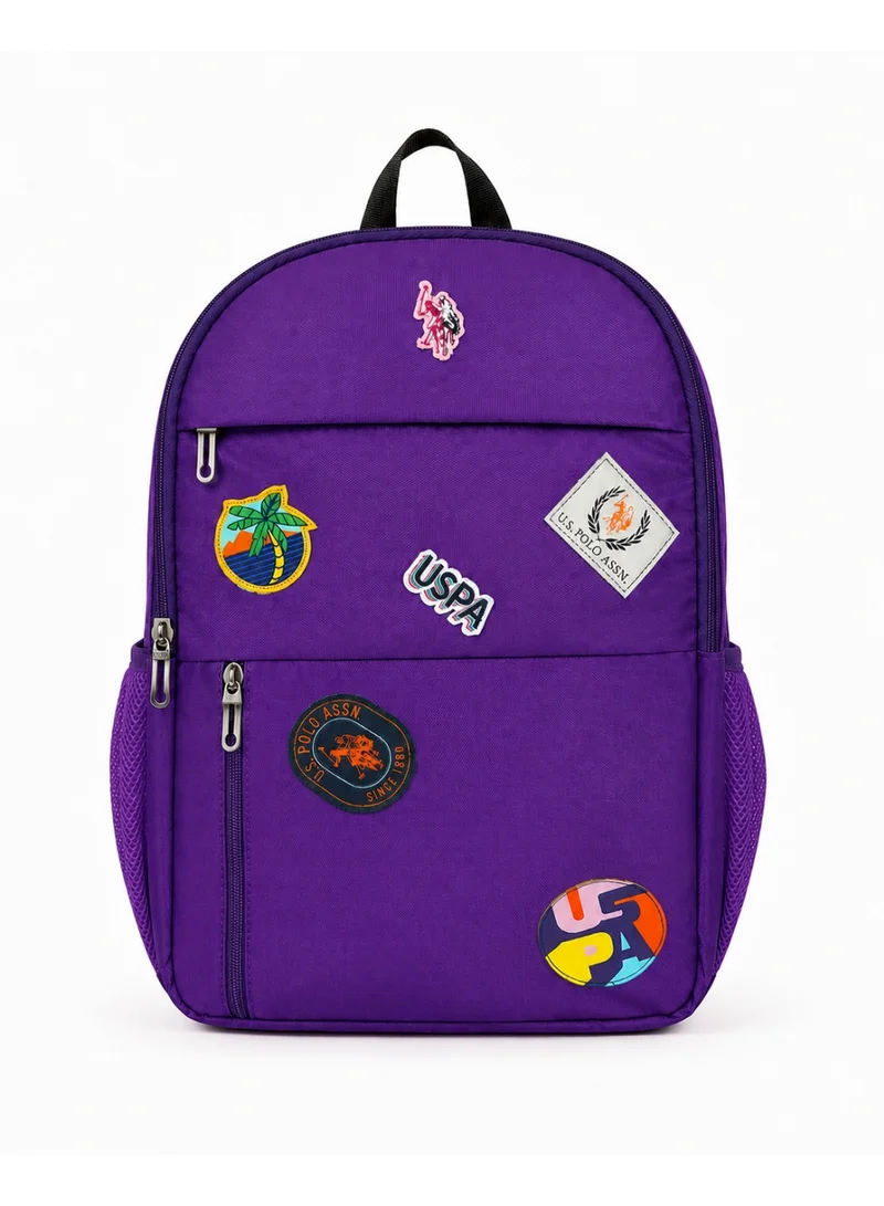 U.S. Polo Assn. U.S. Polo Assn. Classic Royal Purple Traveller Stamp Edition Backpack for School and Office MultiCompartment Bag for Campus