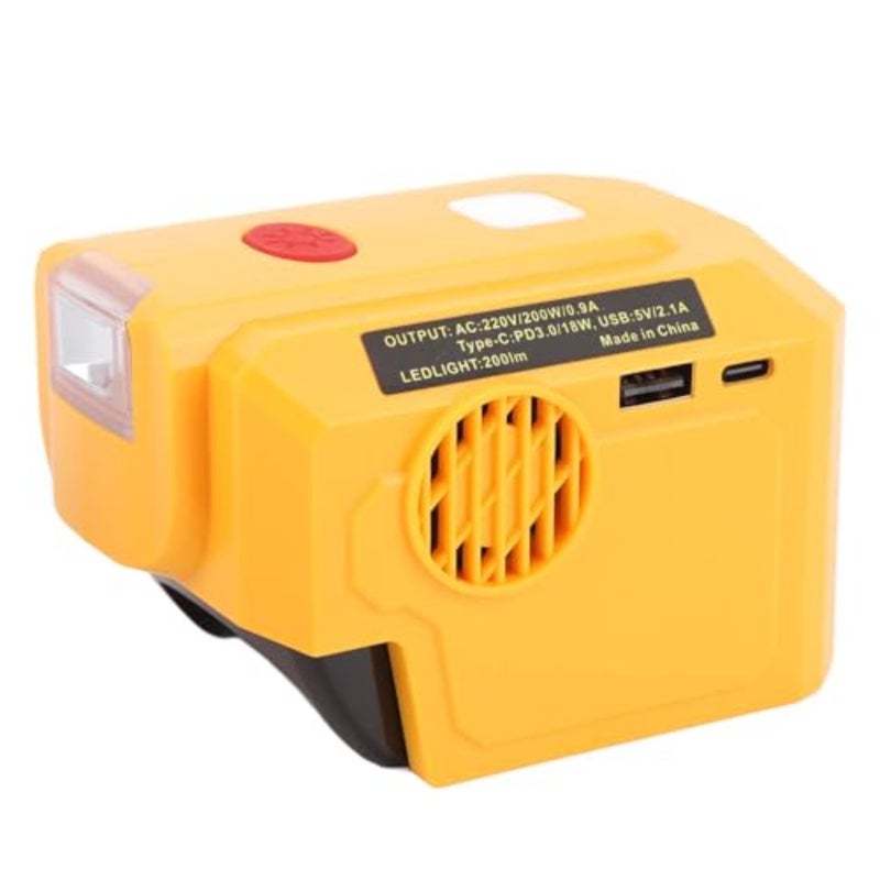 Portable Power Station Camping Hiking Outdoor Activities 18V Battery Inverter 200W Power Inverter With 200LM LED Light - Image 1