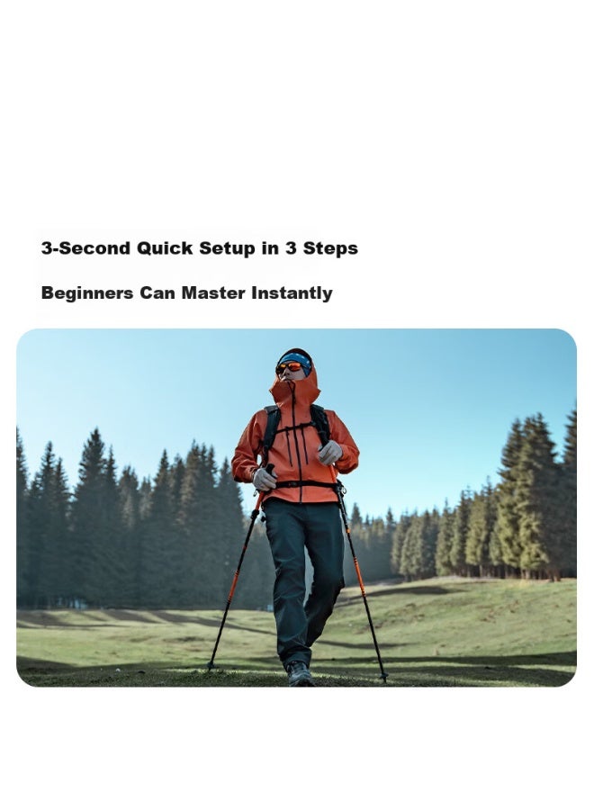 Mobigarden Expedition Hiking Pole Outdoor Aluminum Alloy Folding Trekking Pole Nx25667012 Night Black - Image 1