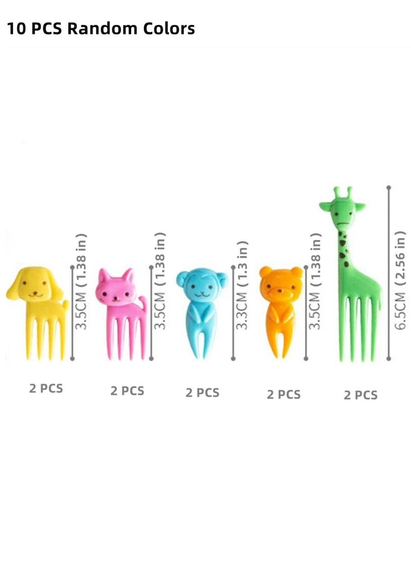10 Pcs Small Plastic Forks with Cute Animal Design for Kids - Image 3