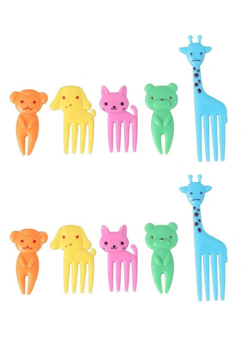 10 Pcs Small Plastic Forks with Cute Animal Design for Kids - Image 2