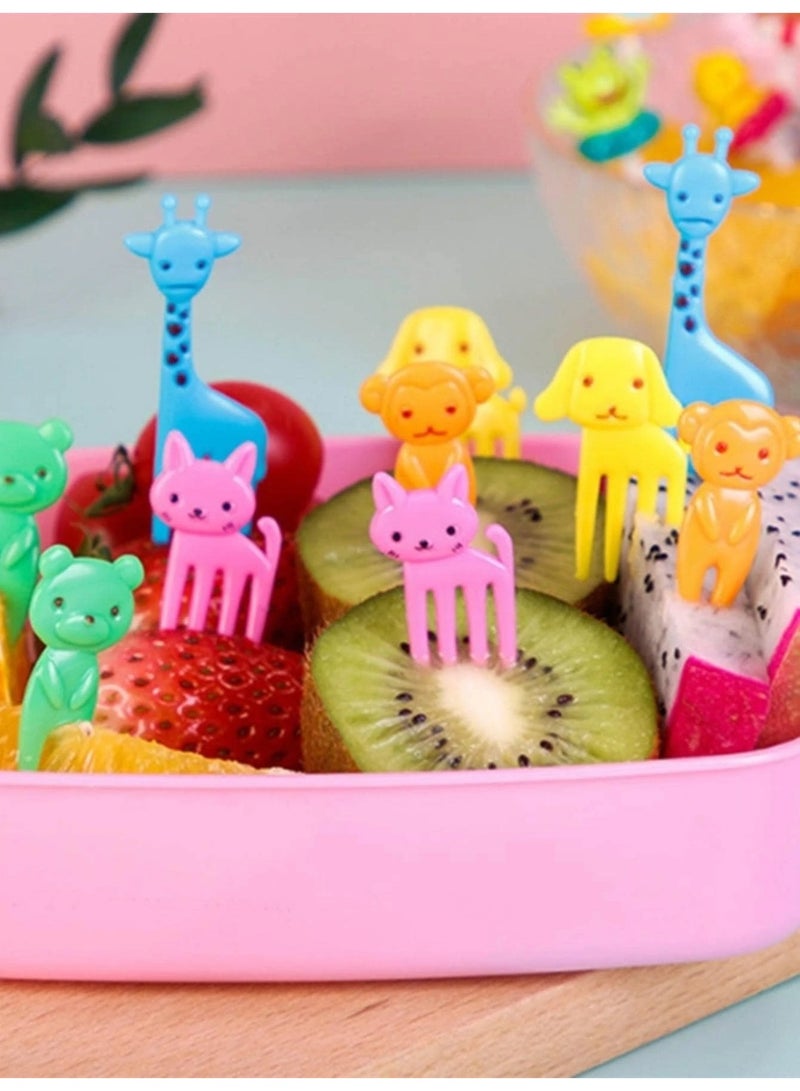 10 Pcs Small Plastic Forks with Cute Animal Design for Kids - Image 1