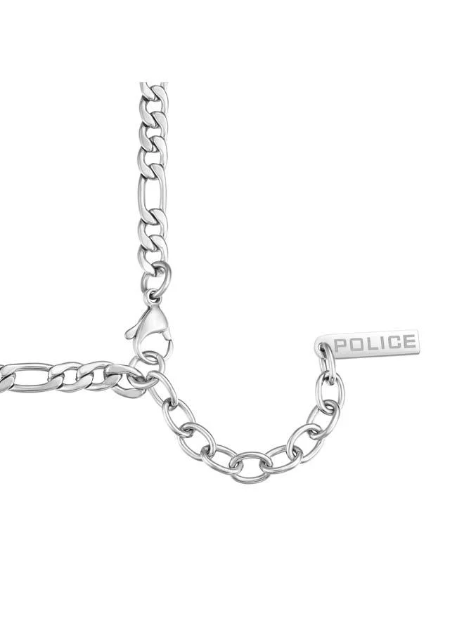 POLICE Ease Stainless Steel Figaro Chain Necklace for Men