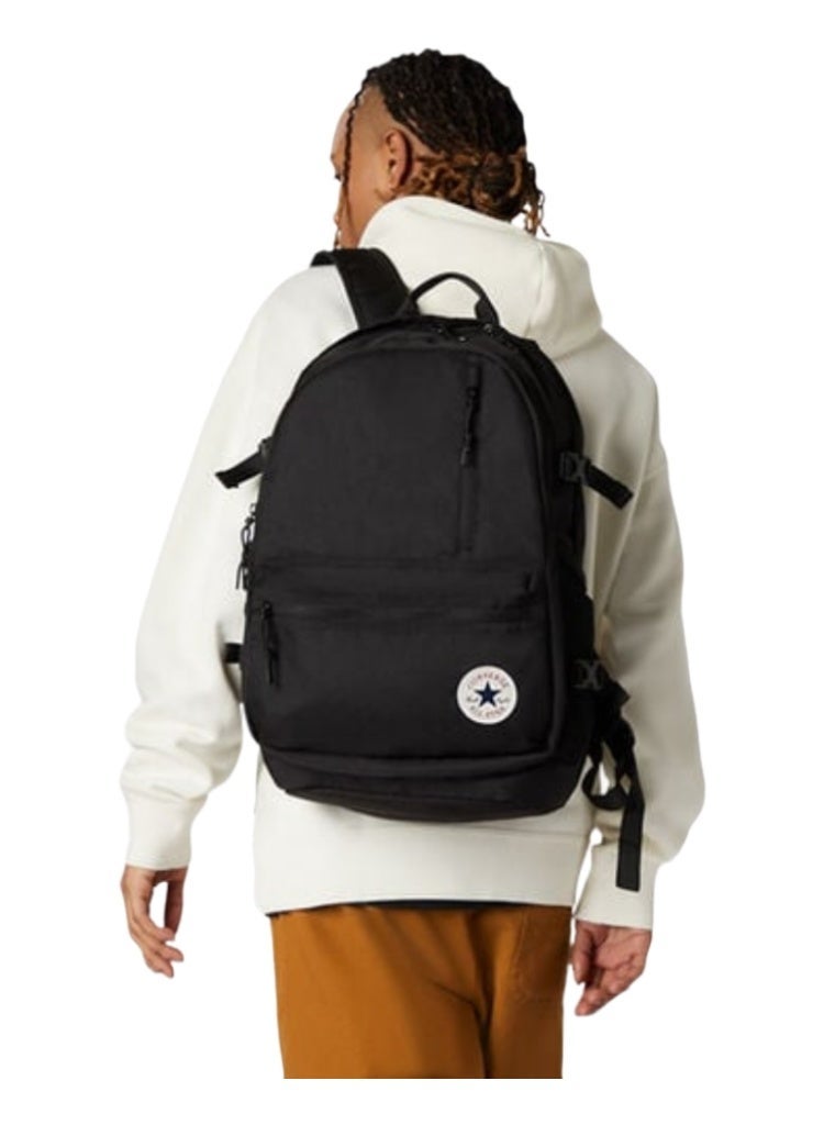 Converse Unisex Backpack Large Capacity with Laptop Compartment, Multi-Pocket School Backpack, Casual Backpack for School, Travel, Work - Straight Edge Classic Black - Image 3