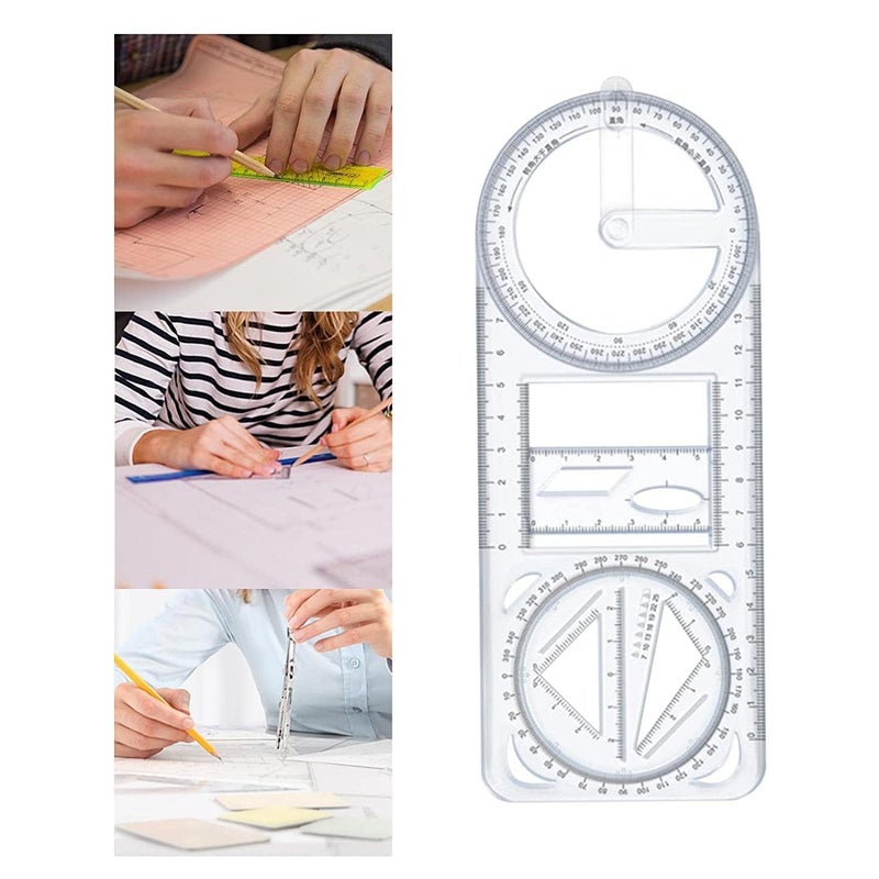 ZOCKRIX Geometric Ruler for Drawing & Design – Multifunctional Tool for Drafting, Architects, Engineers, Artists & Students – Ideal for School & Office Use - Image 5