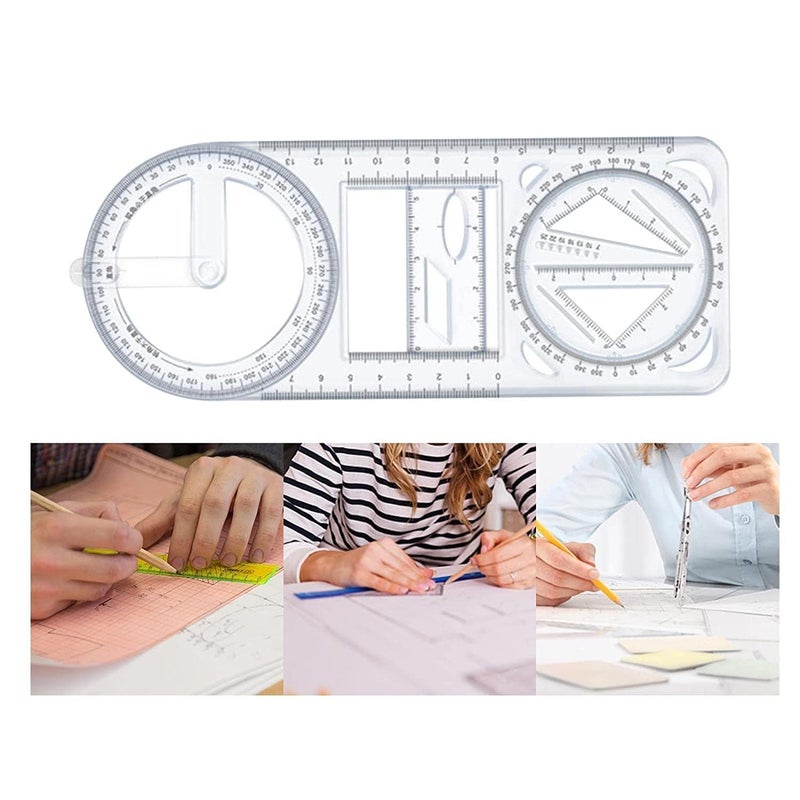 ZOCKRIX Geometric Ruler for Drawing & Design – Multifunctional Tool for Drafting, Architects, Engineers, Artists & Students – Ideal for School & Office Use - Image 3