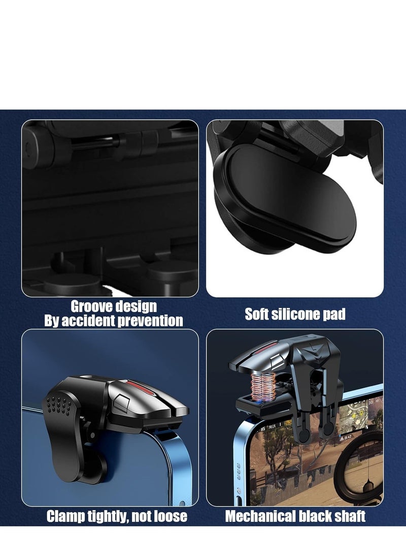 Generic - Professional Game Trigger, 4 ons For Pubg gamepad Mobile Controller, Support IOS, Android, And Most Phones And Ipads, Aluminum on, Support mobile COD/PUBG/FORTNITE (The ons)2 Pcs - Image 1