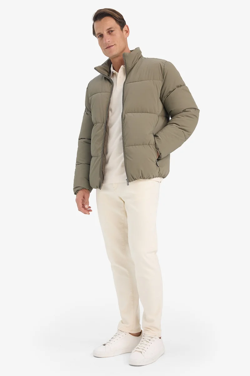 Defacto  Regular Fit Waterproof High Neck Zippered Puffer Jacket for Men | Best Price UAE