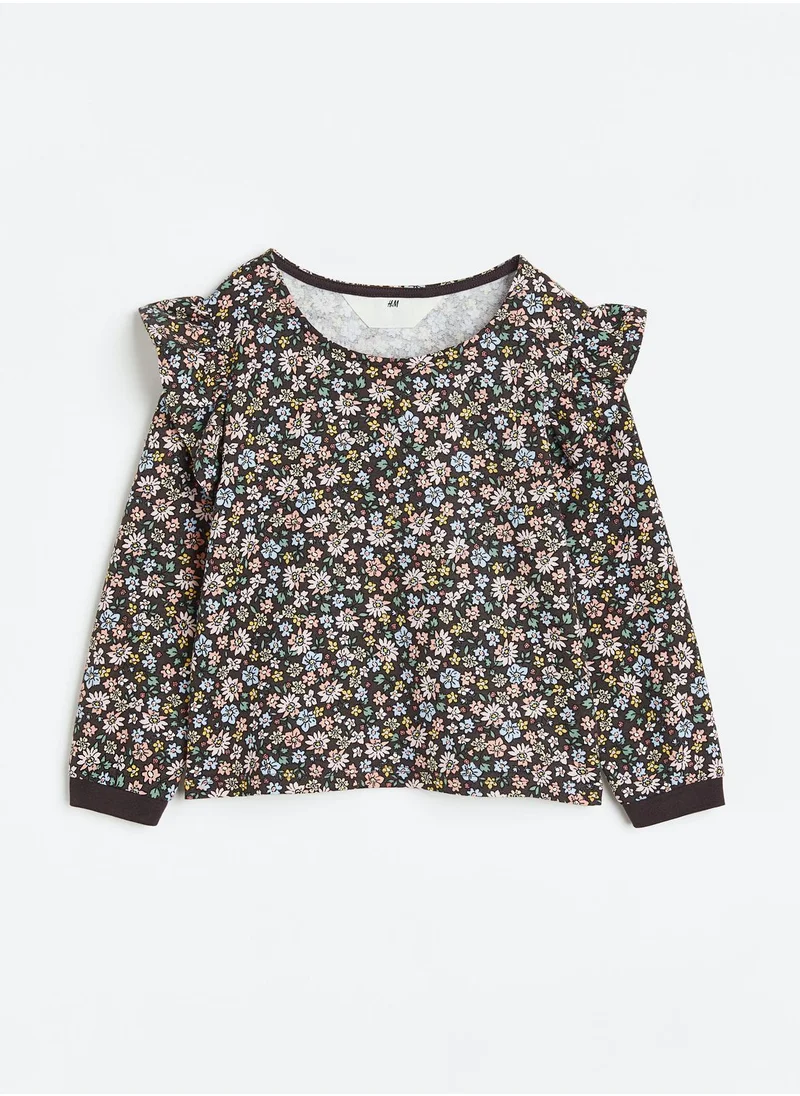 H&M Kids Flounce Trimmed T-Shirt