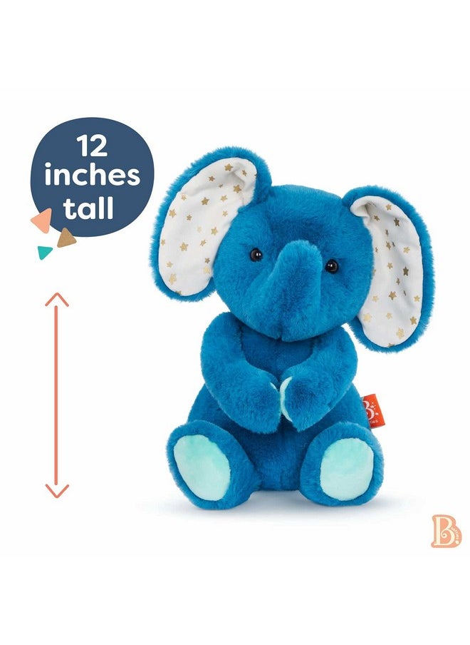 B. Toys Softies Happy Hues Ellieberry 12" Blue Plush Elephant Stuffed Animal Soft & Cuddly Toy Washable Baby Toddler Kids 0 Months +  - Image 3