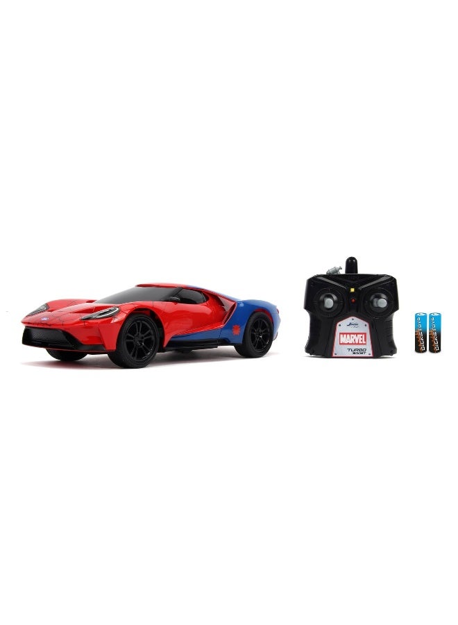 MARVEL Jada Marvel Spider-Man 2017 Ford GT RC Car (1:16) - Image 1