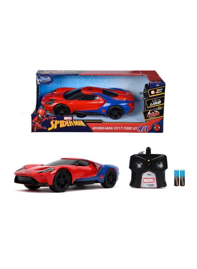 MARVEL Jada Marvel Spider-Man 2017 Ford GT RC Car (1:16) - Image 2