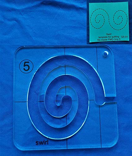 YICBOR Swirl Template for Quilting Fits Inside FMQ Grip 5 Quilting Templates for Sewing Machine Quilting Rulers - Image 2