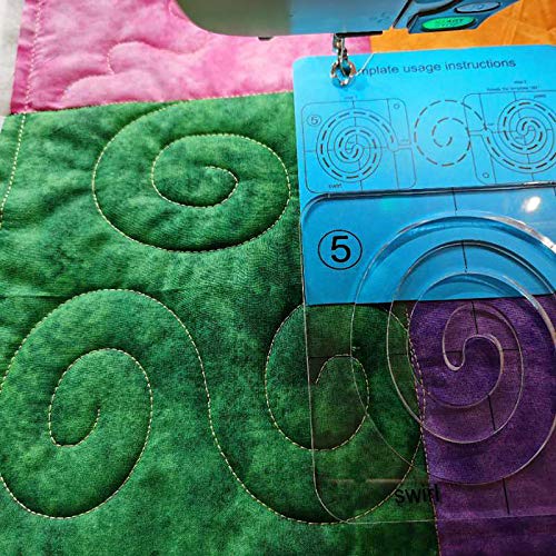 YICBOR Swirl Template for Quilting Fits Inside FMQ Grip 5 Quilting Templates for Sewing Machine Quilting Rulers - Image 4