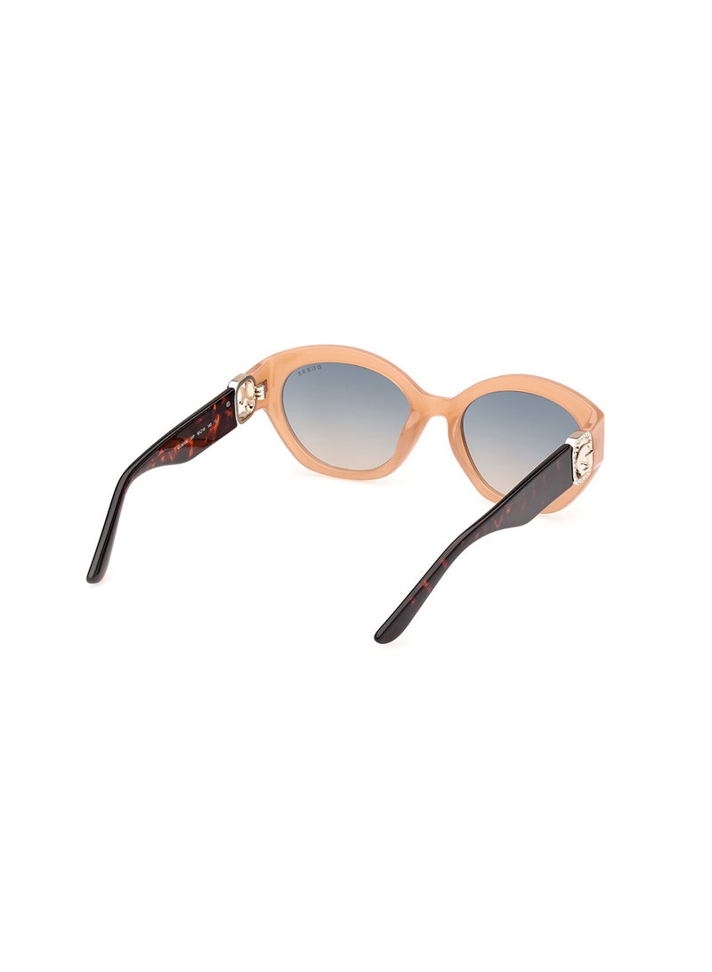 GUESS Women's UV Protection Oval Shape Sunglasses - GU0010457P56 - Lens Size: 56 Mm - Shiny Beige - Image 5