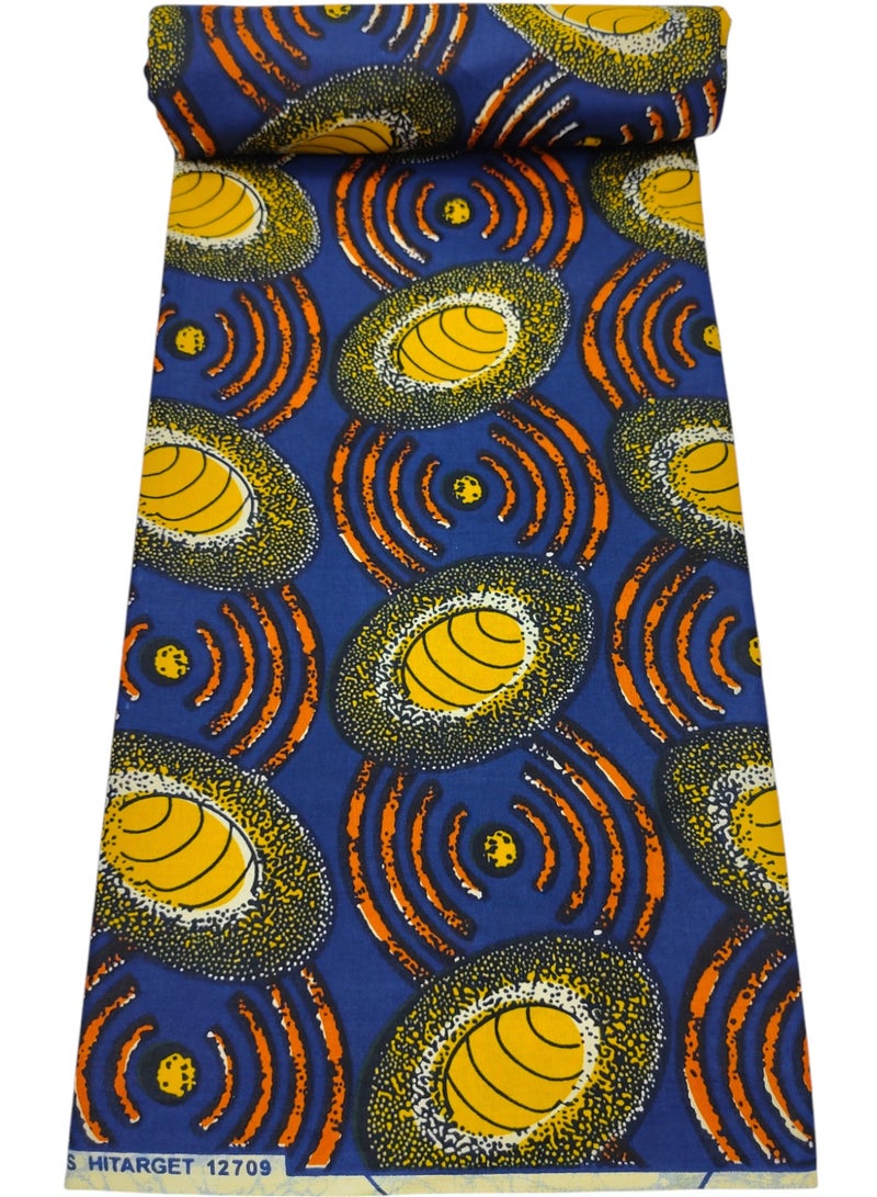 African Fabric 100% Cotton Hitarget Wax 6 Yards (12709) - Image 2