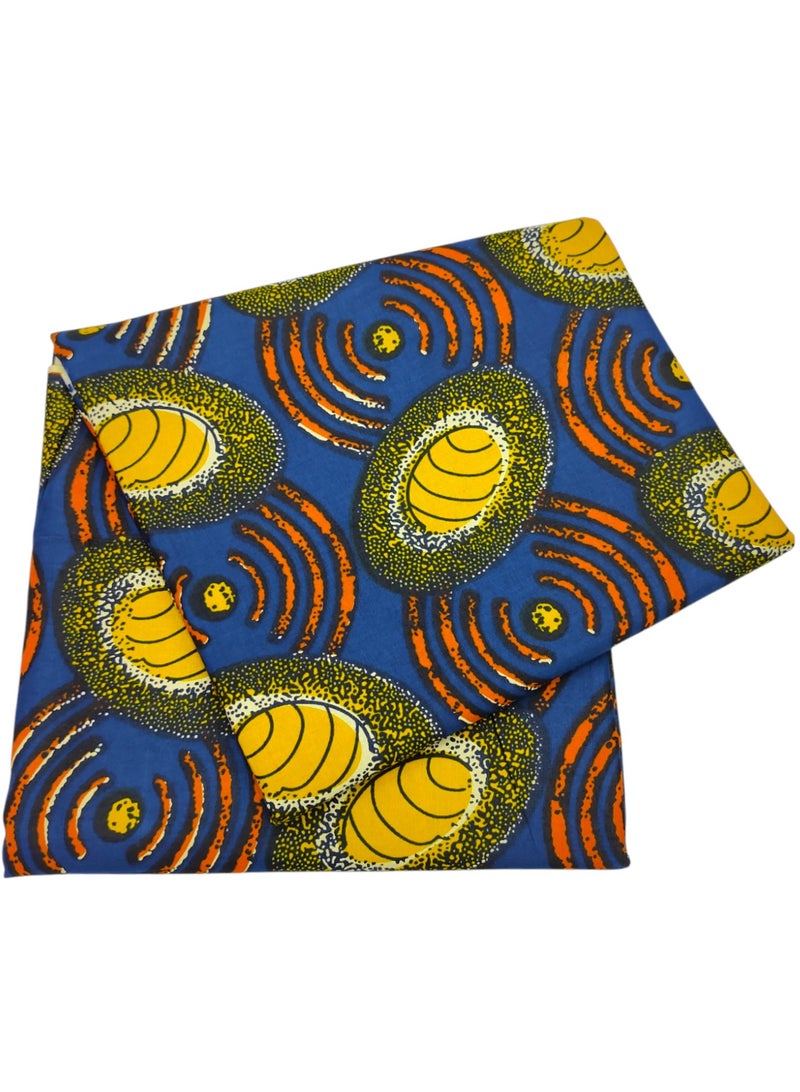 African Fabric 100% Cotton Hitarget Wax 6 Yards (12709) - Image 3