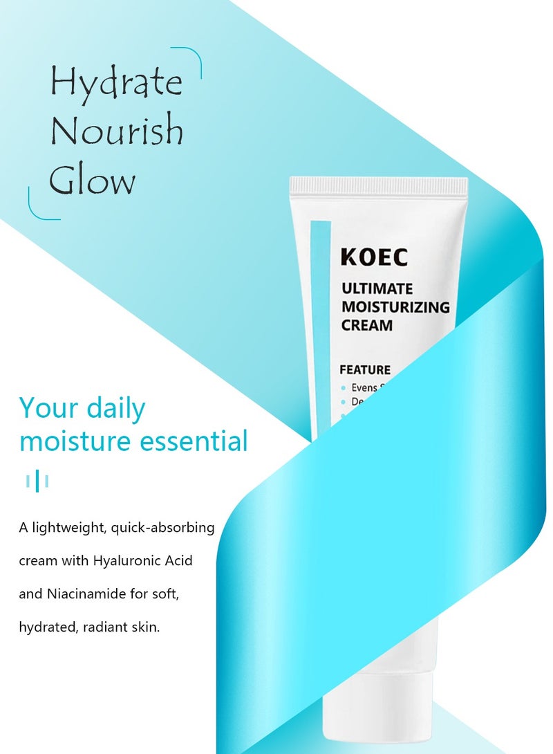 KOEC Youthful Formula Ultimate Moisturizing Cream | Centella Asiatica, Niacinamide, Hyaluronic Acid, Collagen | Wrinkles, Fine Lines, Dark Spots, Dry Skin, Redness,50ml - Image 5