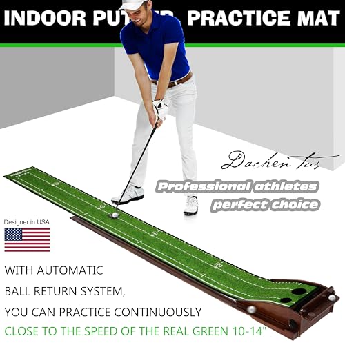 Dachenus Putting Green Indoor Mat Outdoor Golf Putting Mat with Automatic Ball Return - Ideal for Home, Office, and Outdoor Use - Image 2