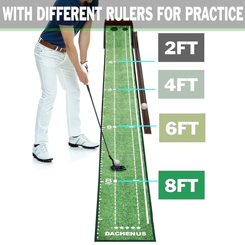 Dachenus Putting Green Indoor Mat Outdoor Golf Putting Mat with Automatic Ball Return - Ideal for Home, Office, and Outdoor Use - Image 4