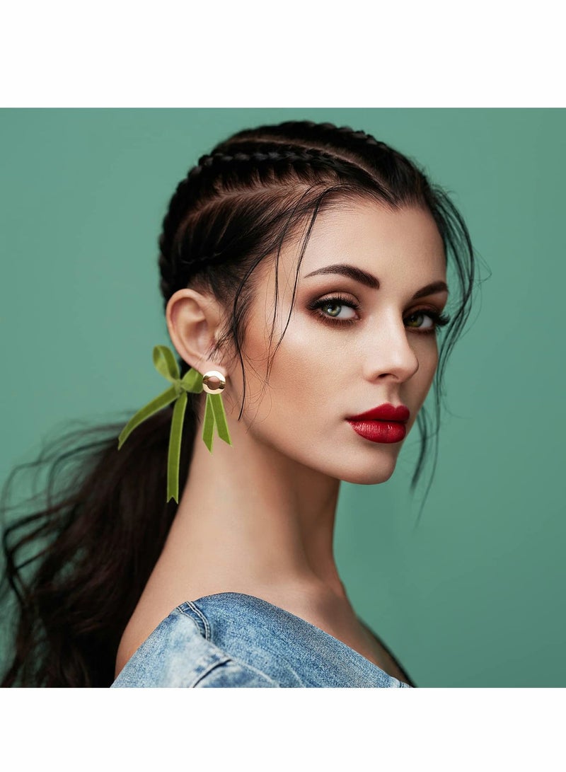 Excefore Vintage Velvet Ribbon Single Face Spool Satin for Wreath Decoration DIY Bow Craft Gift Wrapping (Light Blue, 1cm, 50 Yard) - Image 3