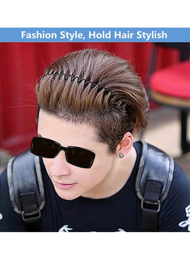 Arabest Metal Hair Bands for Men Women's Headbands, Unisex Black Wavy Spring Sports Headband for Men's Hair Band Hoop Clips Women Accessories Simple Elastic Non Slip Wide Headwear Bandeau Outdoors  - Image 3