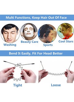Arabest Metal Hair Bands for Men Women's Headbands, Unisex Black Wavy Spring Sports Headband for Men's Hair Band Hoop Clips Women Accessories Simple Elastic Non Slip Wide Headwear Bandeau Outdoors  - Image 5