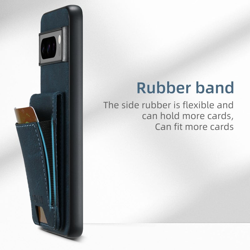 Suteni For Google Pixel 10 Pro Xl H03 Litchi Leather Card Bag Stand Back Phone Case(Blue) - Image 4