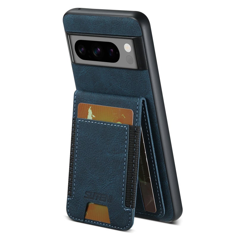 Suteni For Google Pixel 10 Pro Xl H03 Litchi Leather Card Bag Stand Back Phone Case(Blue) - Image 1