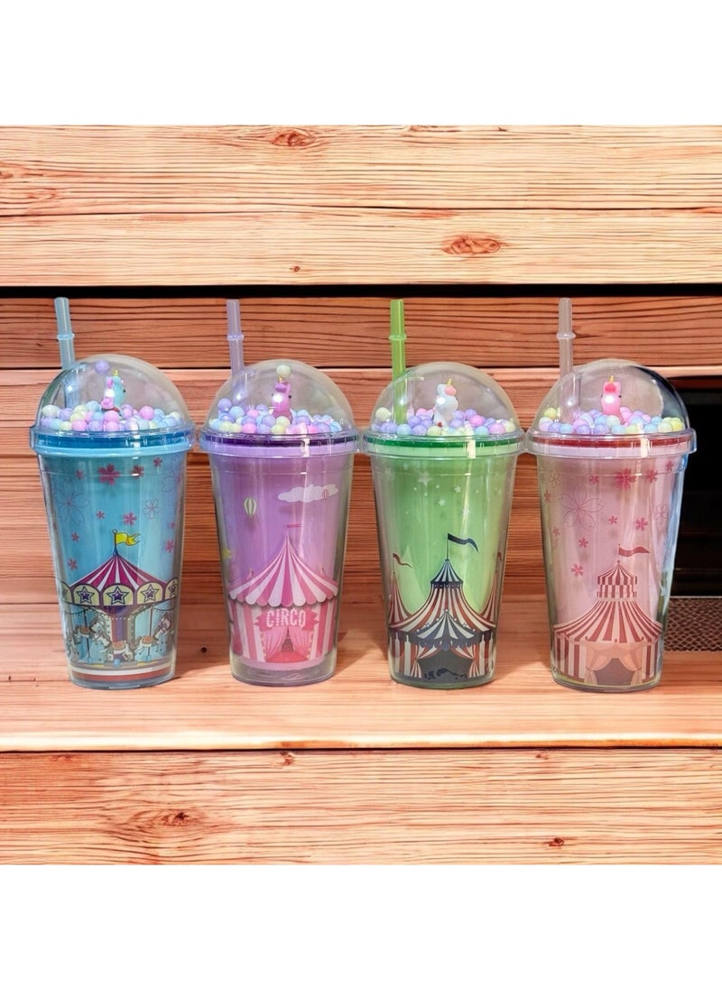 QSHOP - 450ml Cold Drink Tumbler with Airtight Lid - Stylish Design and Vibrant Colors from Qshop - Ideal for Ice Coffee, Smoothies, and Iced Tea - Lightweight and Easy to Carry for Everyday Use - Image 1