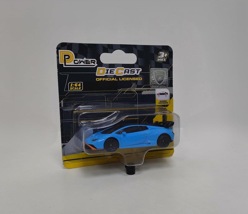 MSZ D-power – Lamborghini STO - Blue| Die-Cast Replica, Ultimate Collector's Item, Super Cars | Toy Vehicles, Metal Toy Car Model - Pull Back Collection | Size - 1:64, For Kids 3+ - Image 2