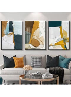 FASHION HOME 3PCS Wall Art Bright Style Minimalist Decor Modern Abstract Canvas Prints Poster Picture Framed Paintings Decorations  - Image 4