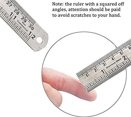 Qatalitic 60 cm Stainless Steel Scale/Ruler (24 inch 2 feet size), Double Sided Measuring Scale for Office, Woodworking, Engineering, Architects, and Students (1 Pack, 1.2mm Thickness) - Image 3
