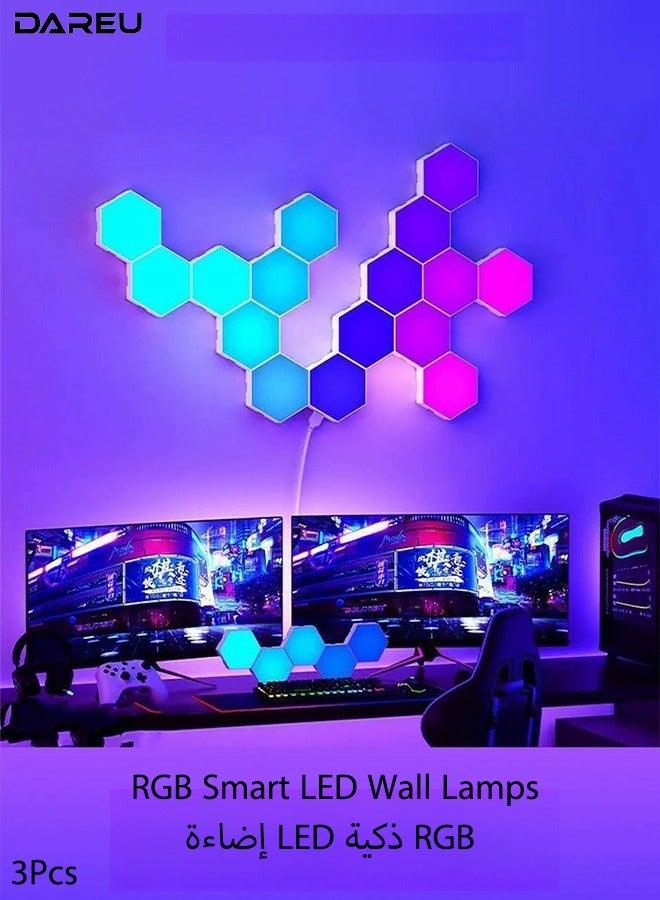 داريو أضواء ليلية سداسية USB WiFi LED – مصابيح حائط ذكية RGB مع تحكم عبر التطبيق للديكور الداخلي الإبداعي - Image 1